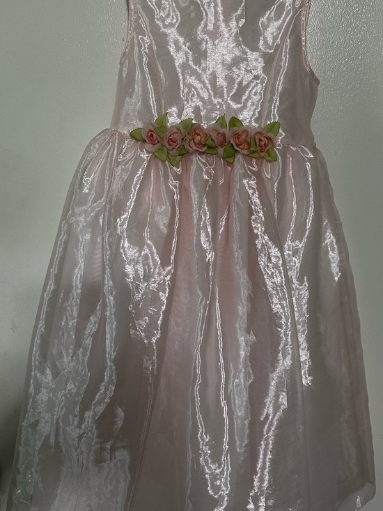 Perfectly Dressed Other - Little Girls' Shimmer Pink Floral Belted Dress